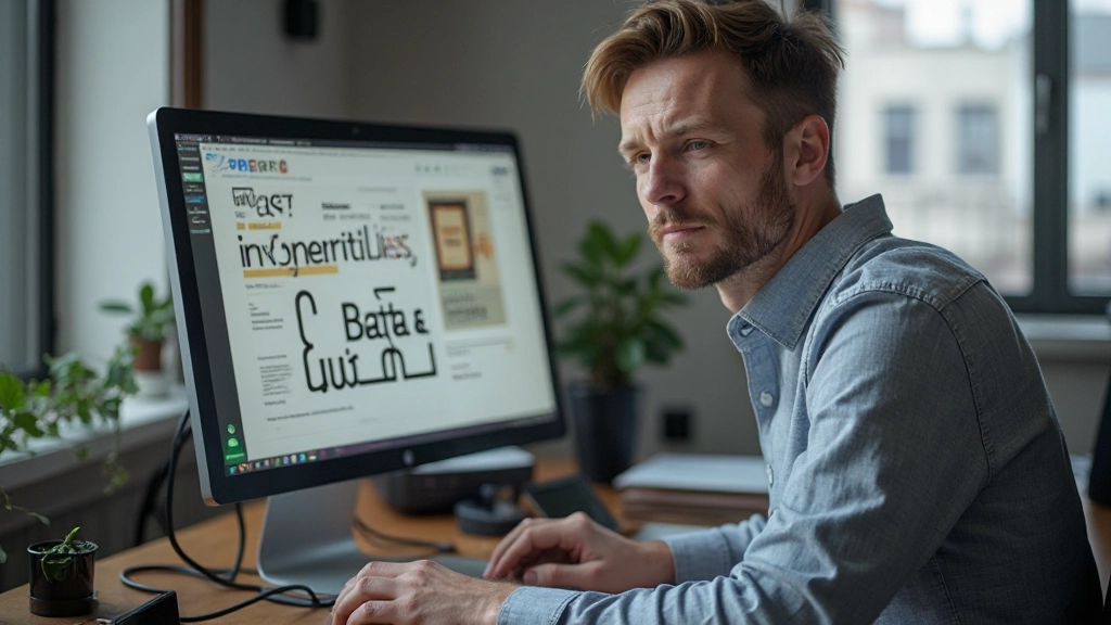 Designer aan het werk met typografische gewichten variëren van dun tot vet lettertype in design applicatie