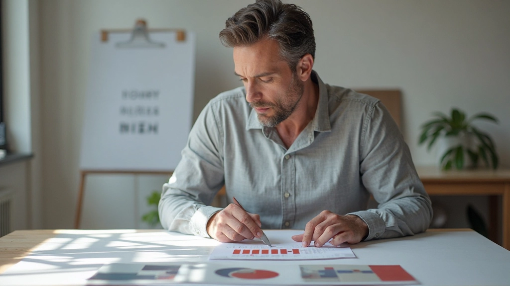 Ontwerper test zes verschillende lettertype-combinaties in design mockups