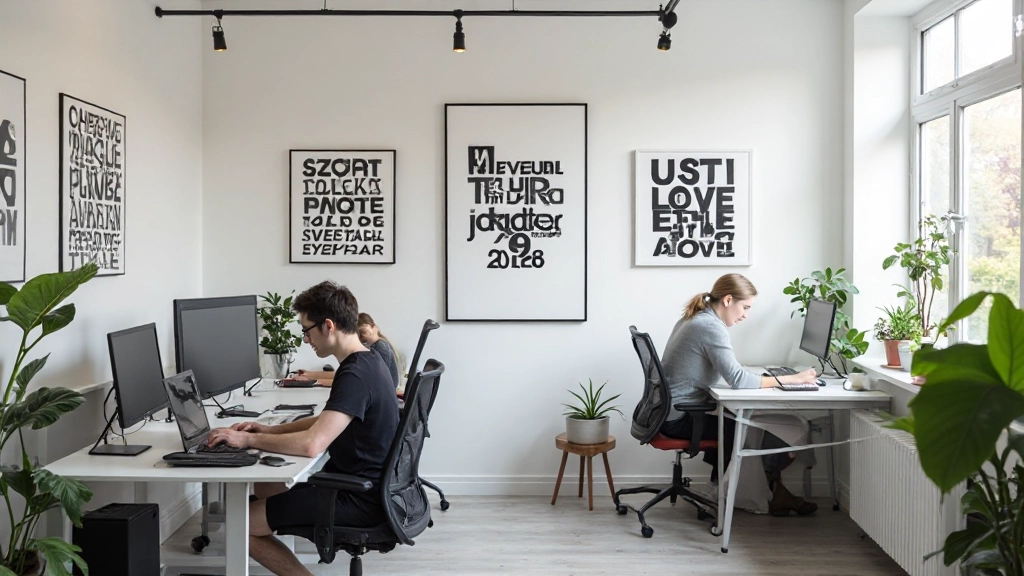 Kleur & Vorm B.V. studio werkplek met typografie ontwerpen